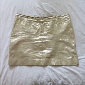 Robert Rodriguez | Shimmering Gold Mini Leather Skirt - 6
